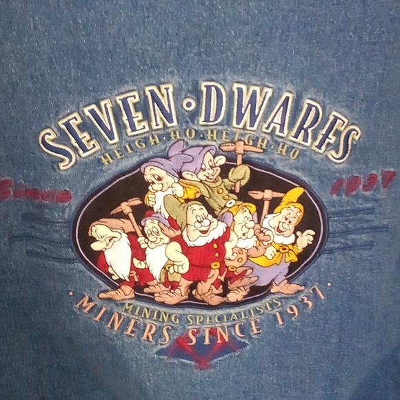 !!!RARE!!!  Disney "SEVEN DWARFS" Letterman Bomber Jeans Jacket - Picture 6 of 15